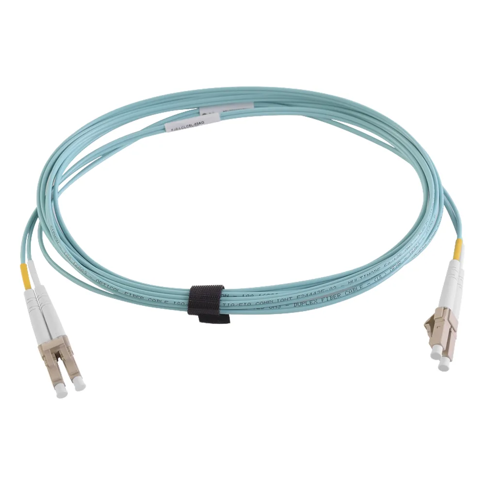 Jumper de Fibra Óptica Multimodo 50/125 XGLO OM4, LC-LC Duplex, OFNR, Color Aqua, 1 Metro (3.28 Pies)