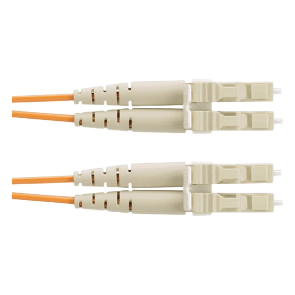 Jumper de Fibra Optica Multimodo 62.5/125 OM1, LC-LC Duplex, OFNR (Riser), Color Naranja, 2 Metros