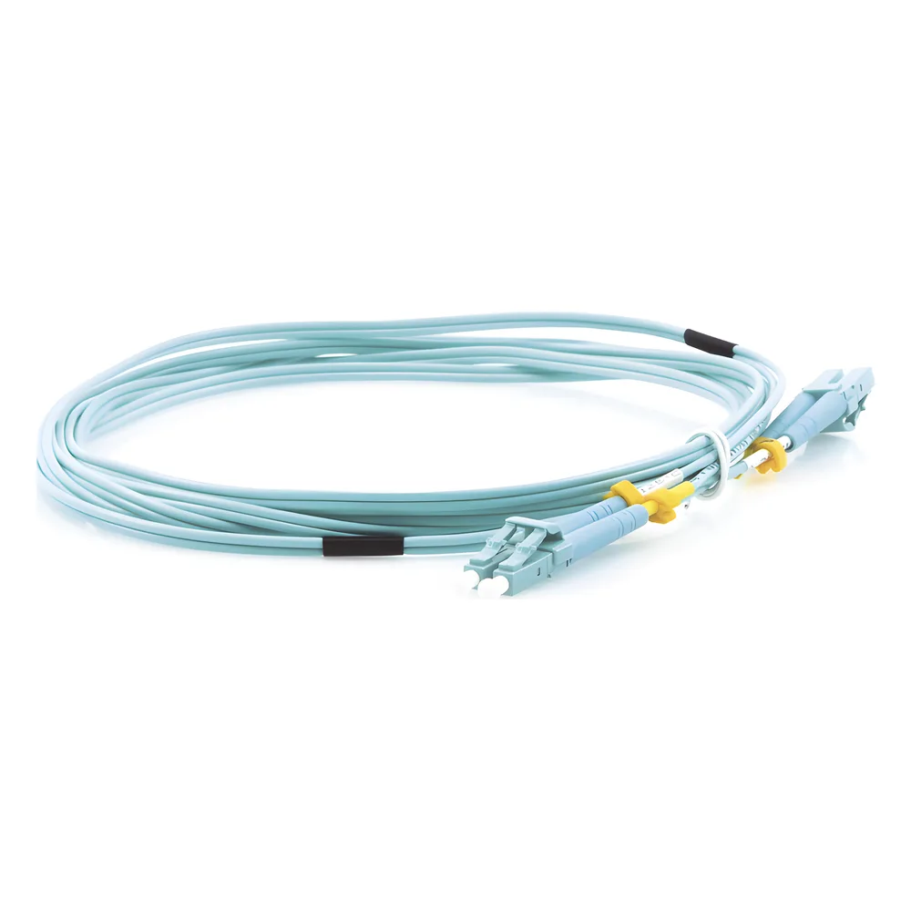 Jumper de Fibra Óptica Multimodo LC-LC duplex 10 G, 50/125 OM3, Color Aqua, 3 Metros – vista 3