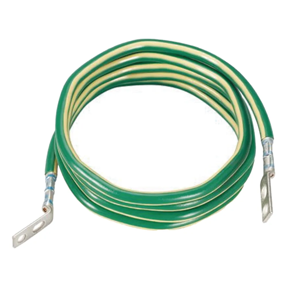 Jumper para Aterrizar Equipos, 6 AWG, con Terminal Doblada a 45 Grados (LCC6-14JAWH-L) Para Conexión a Tierra y Terminal Recta (LCC6 - 14JAW-L) Para Equipos , 2.4 m de Largo