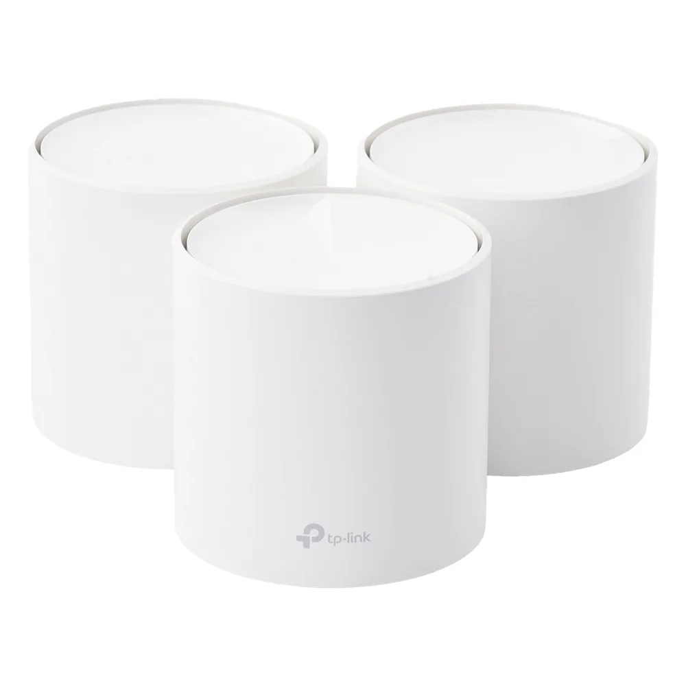 Kit 3 Routers Inalámbricos MESH Interior para Hogar / Doble Banda Wi-Fi 6 AX1800 Mbps / 2 Puerto Gigabit WAN/LAN / 2 Antenas Internas / Administración Mediante la App Deco (iOS, Android) / Protección HomeShield