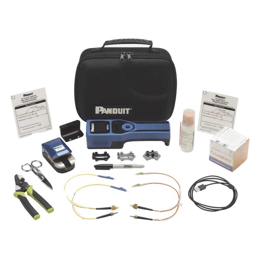 Kit Completo de Herramienta OCTT Opticam 2 de Panduit, para Terminación de Conectores Pre-Pulidos LC, SC o ST, Incluye Desforradora y Cleaver