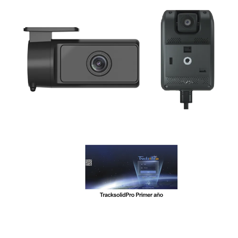 KIT Dashcam con sistema de control ADAS (asistencia de manejo) y Camara de cabina (CI03) / Multiples alarmas /Comunicación dos vías / ideal para flotas vehiculares / Facil instalacio / Incluye primer año de plataforma TrackSolidPro
