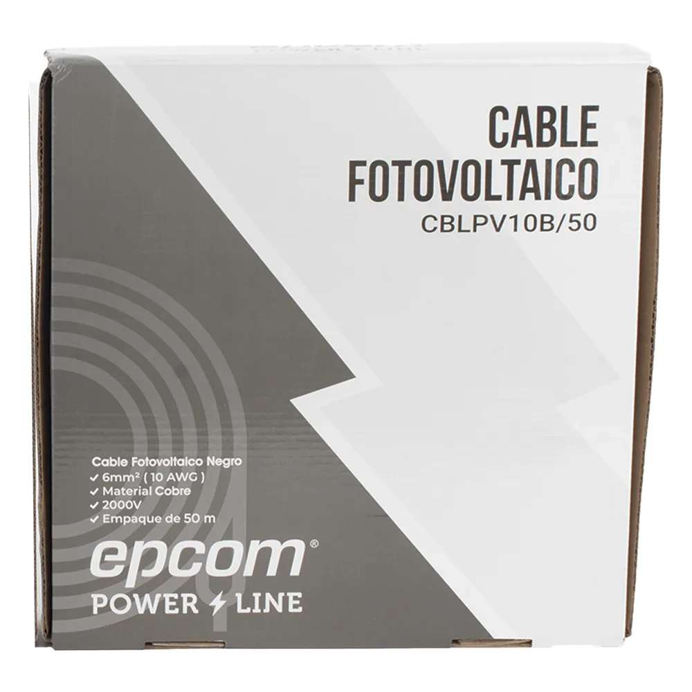 Kit de 2 rollos de 50 metros de cable fotovoltaico de cobre, rojo y negro, calibre 10 AWG (6mm²), Tipo PV,  1000/2000 V y 120°C. – vista 3