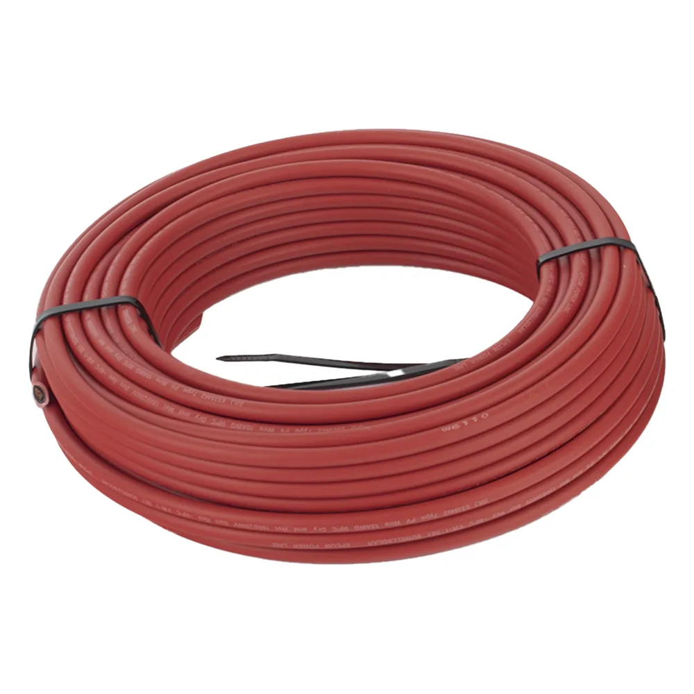 Kit de 2 rollos de 50 metros de cable fotovoltaico de cobre, rojo y negro, calibre 10 AWG (6mm²), Tipo PV,  1000/2000 V y 120°C. – vista 6