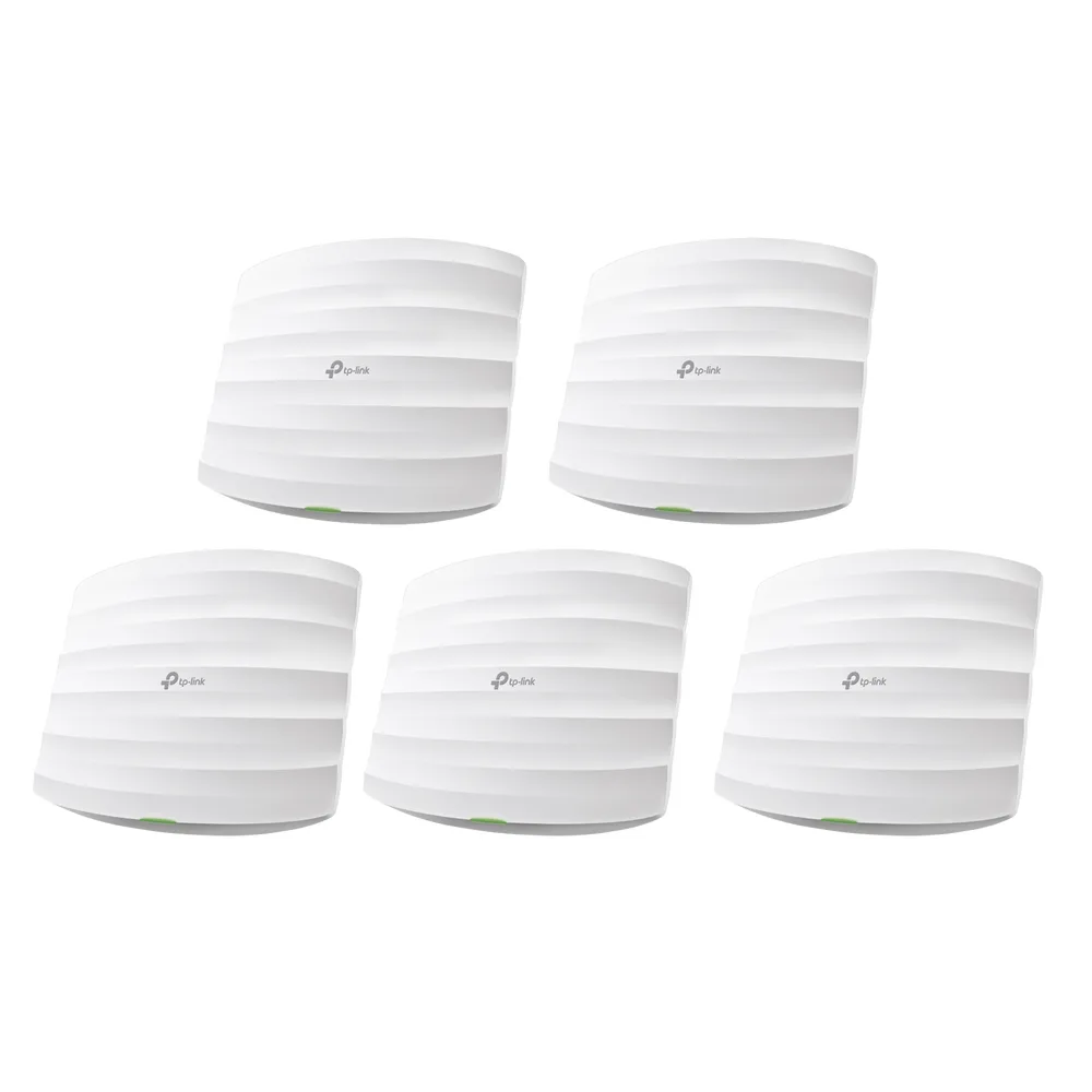 Kit de 5 Puntos de Accesso Omada doble banda 802.11ac, MU-MIMO, PoE af y PoE Pasivo, soporta hasta 100 clientes, hasta 1350 Mbps.