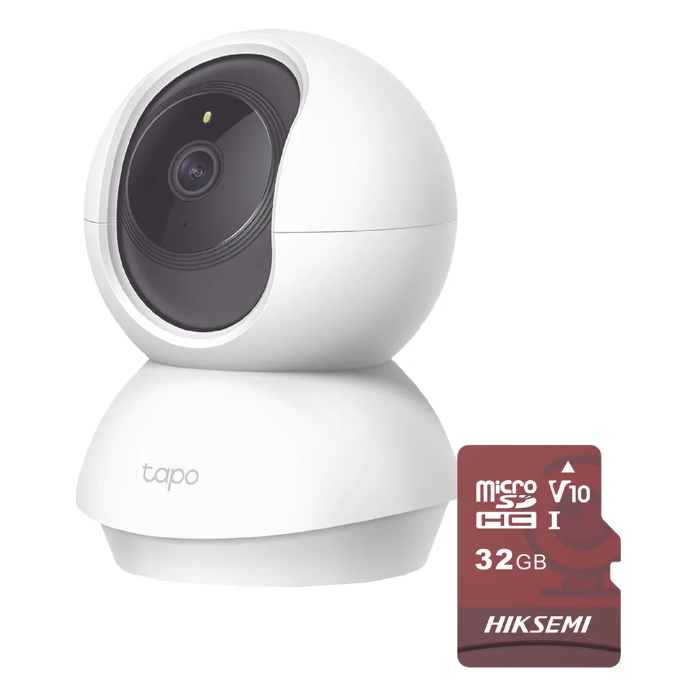 Kit de Cámara IP Wi-Fi / Incluye 1 Pieza Modelo TAPOC200 / 2 Megapixel /  Utiliza La App Tapo / 1 Memoria Micro SD  Hiksemi Modelo  HS-TF-E1/32G