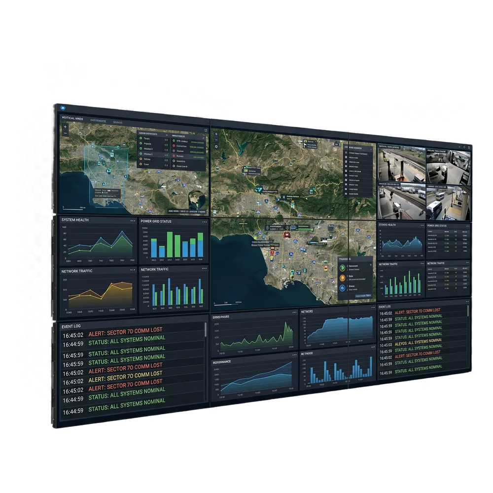 KIT de Video wall LCD 3x3 / 9 pantallas de 55" VM55BU incluye montajes de pared Peerless DS-VW765-LAND