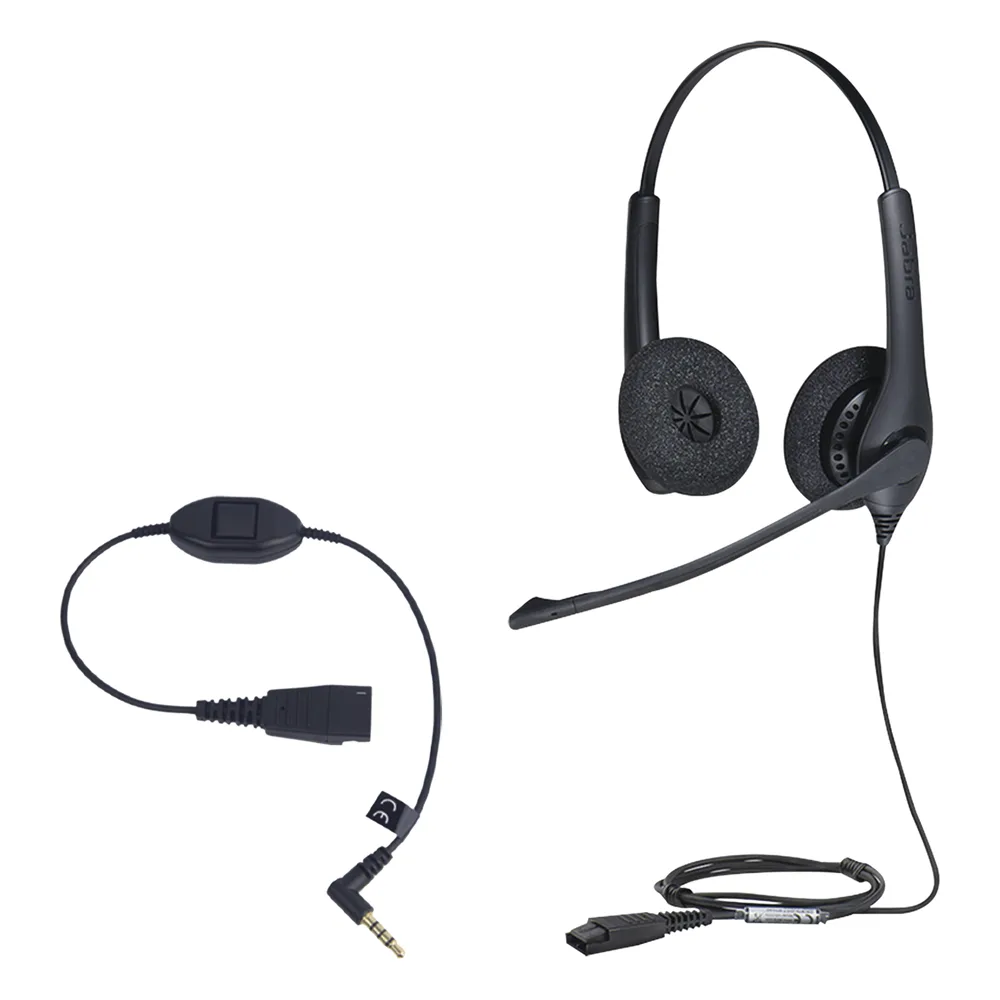 KIT, Diadema con cancelación de ruido, con accesorio para conexiones 3.5mm Incluye modelos BIZ-1500-DUO-QD y MOBILE-QD-35MM-S