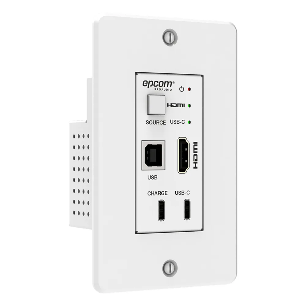 Kit Extensor HDBaseT | 4K@60Hz | 100m Cat6/6a/7 | Placa de Pared USB-C/HDMI | KVM y PoE – vista 3