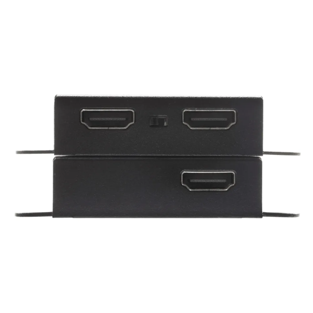 Kit Extensor HDMI | 4K sobre Cat 6 | 4096x2160 @ 30 Hz | Hasta 40 metros Cat 6 | Tecnología PoC | EDID Switch y Copia | Control IR Remoto | Audio Lossless 7.1CH | Metal | Plug and Play – vista 4