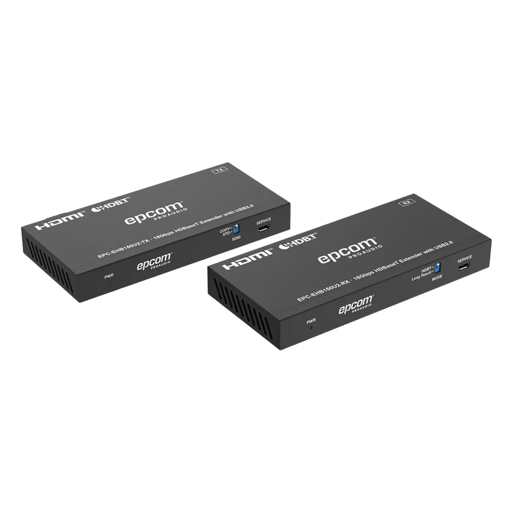 Kit Extensor HDMI con KVM | 4K@60Hz 4:4:4 | 150m en 1080 | 120m en 4K | HDBaseT | USB 2.0 | IR Bidireccional | POC | EDID