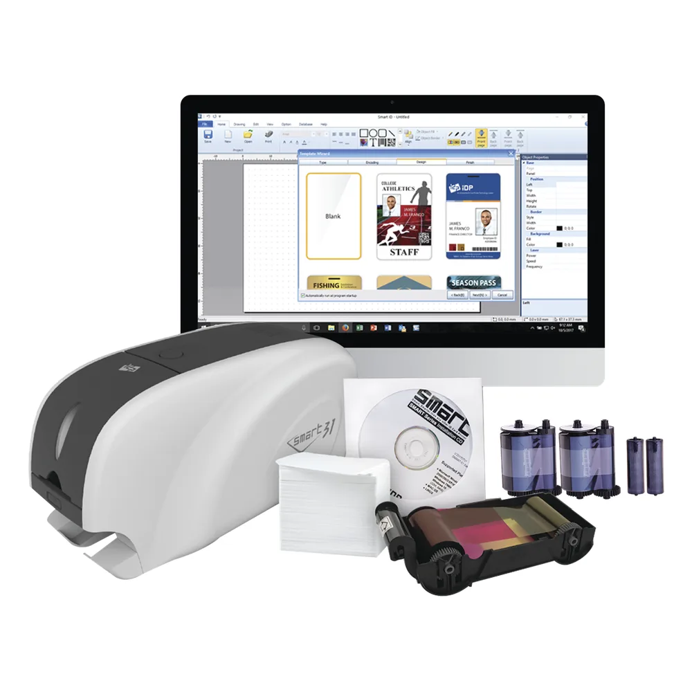 Kit Impresora tarjetas PVC /Doble Cara /incluye: 2 x Ribbon, 100 Tarjetas PVC, Software, Kit Limpieza