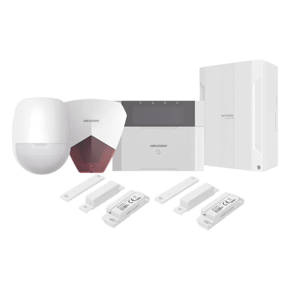 KIT Panel de Alarma HYBRID PRO / 1 Panel Híbrido / 1 Teclado LCD / 1 PIR / 2 Contactos Magnéticos / 1 Sirena Roja