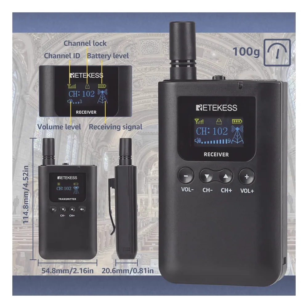 Kit para guía turístico de 1 transmisor y 10 receptores – vista 4