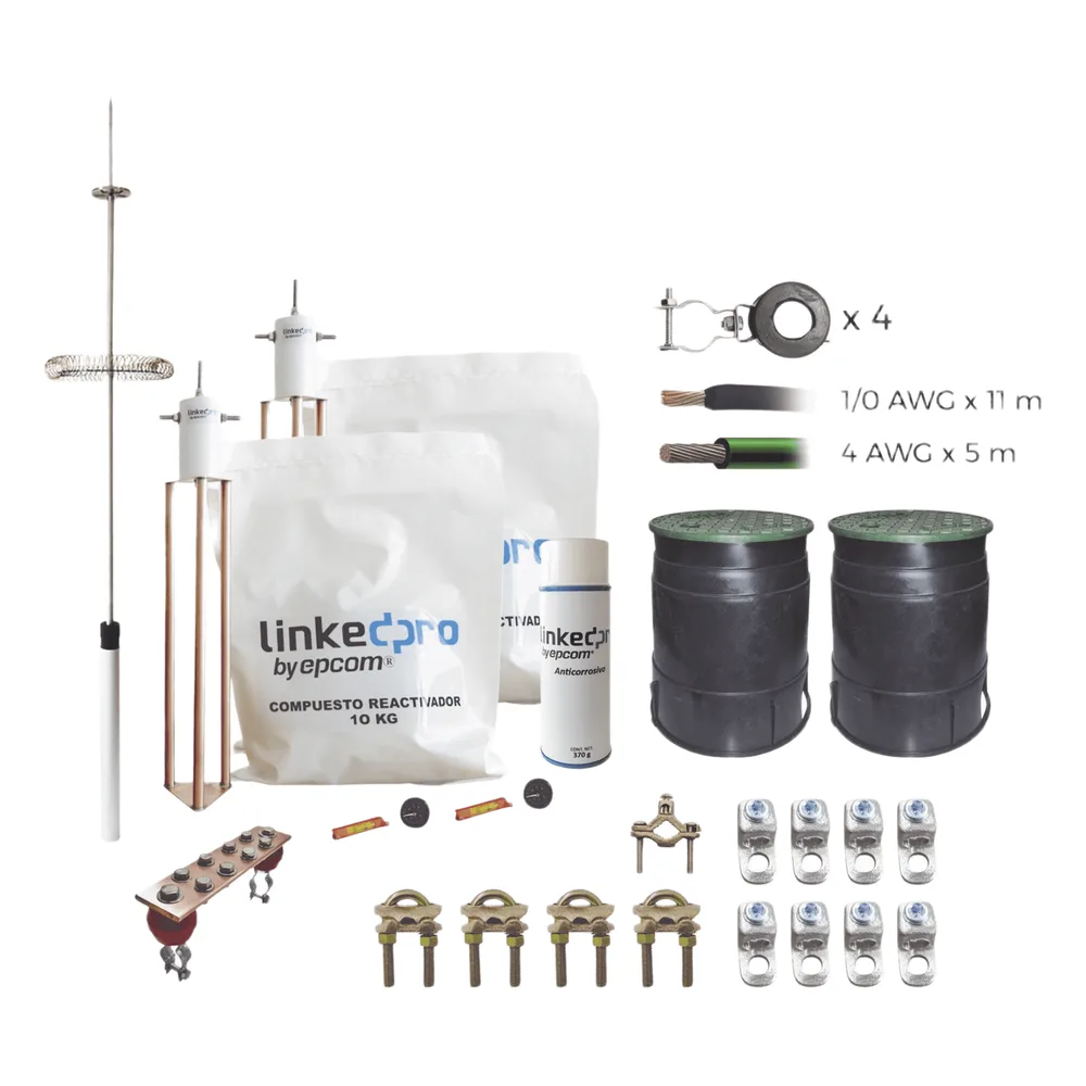 Kit Pararrayo LINKEDPRO con Accesorios de Instalación en Torre de Hasta 6 m de Altura.