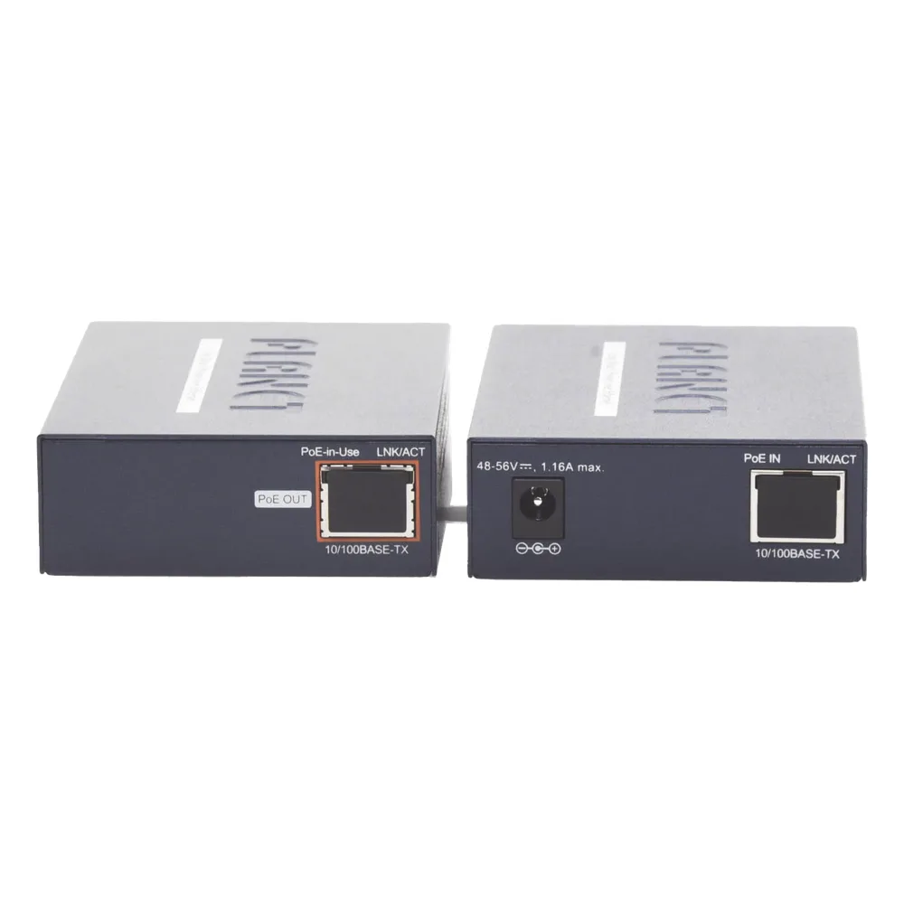 Kit Transmisor y Receptor PoE de Largo Alcance Sobre Coaxial Hasta 1 km