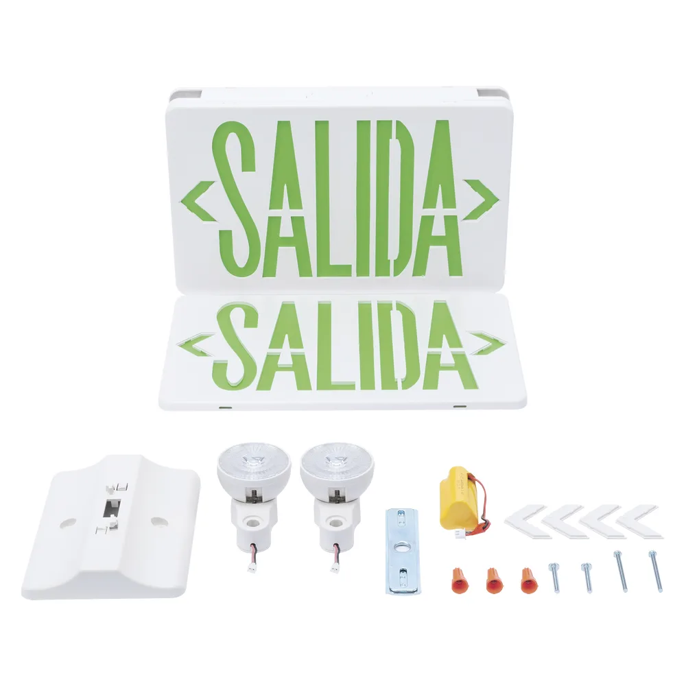 Letrero de Emergencia LED DUAL / Luz de Salida y Emergencia Integrada / Montaje Universal Pared-Lateral-Techo / Doble Voltaje 120-277 VAC / Batería 6V 4.5Ah / 3W Bajo Consumo – vista 5