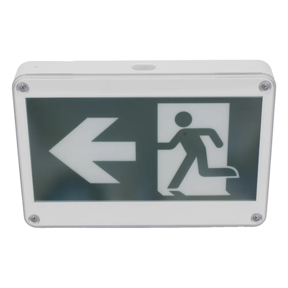 Letrero EXTERIOR de Señalización salida "Hombre Corriendo"/ Alto brillo / Uso en pared, lateral o techo / Batería de Respaldo Incluida con hasta 120 minutos de duración – vista 2