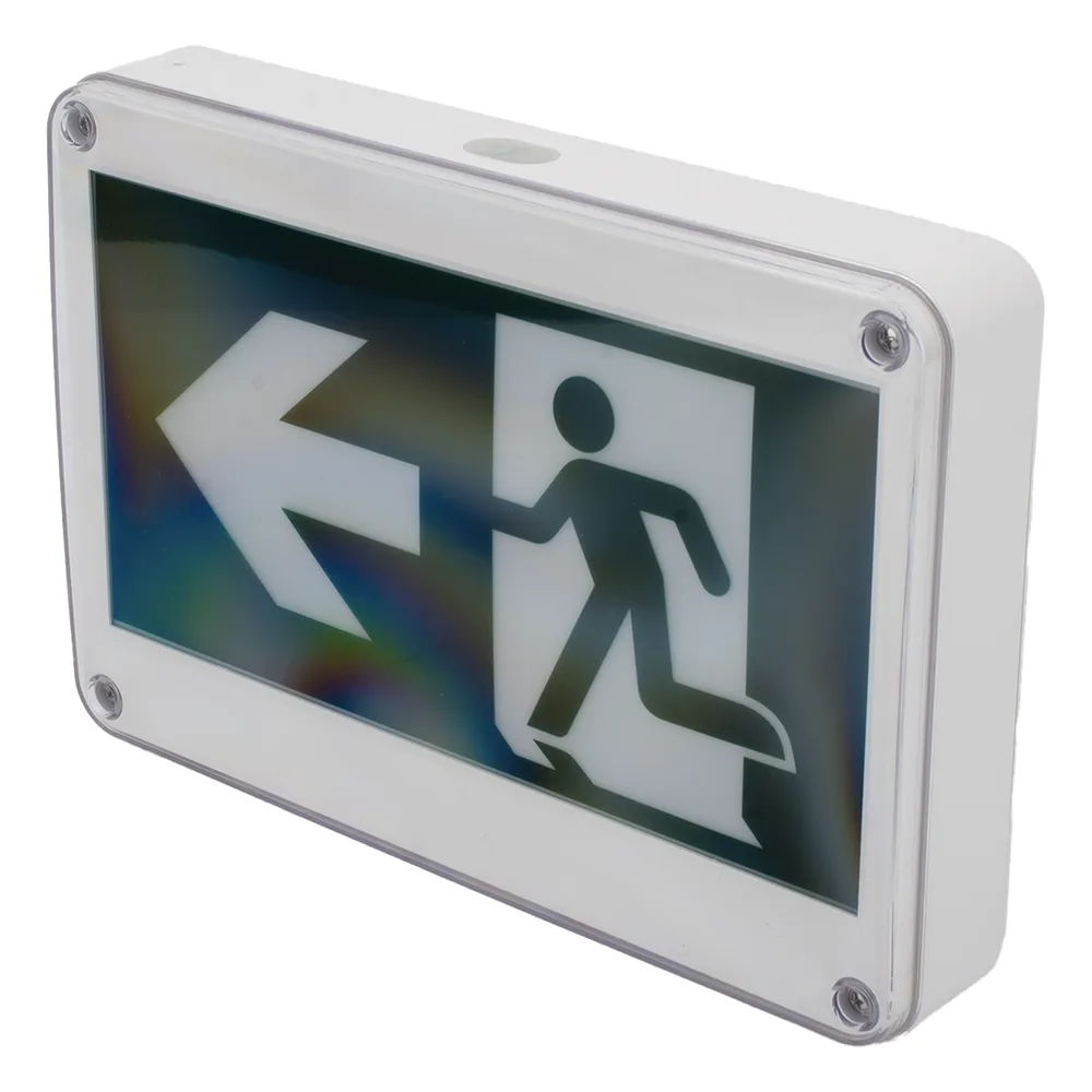 Letrero EXTERIOR de Señalización salida "Hombre Corriendo"/ Alto brillo / Uso en pared, lateral o techo / Batería de Respaldo Incluida con hasta 120 minutos de duración – vista 3
