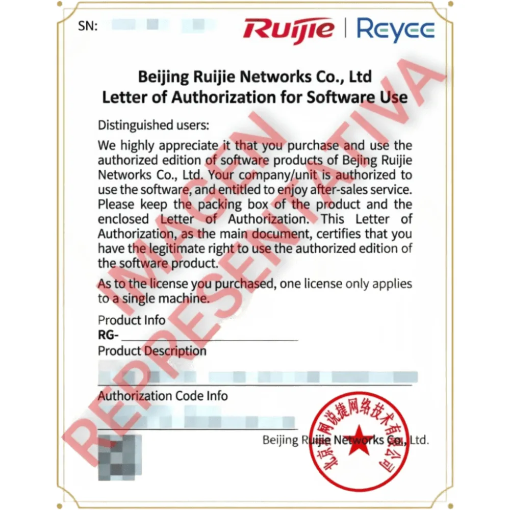 Licencia de Expansión de Throughput 300 Mbps / Firewall Ruijie RG-CF10S / Threat Protection hasta 1.2 Gbps / Línea Cybrey