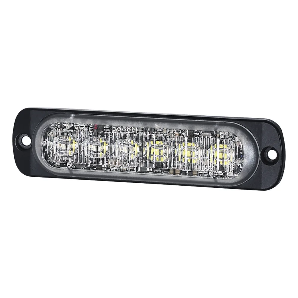 Luz Auxiliar de 12 LED, Ambar/Blanco, Lente Transparente, SAE
