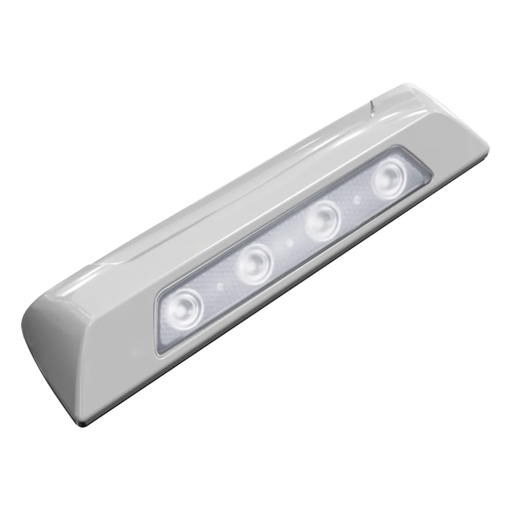 Luz Auxiliar de Escena de 4 LED, Blanco, Lente Transparente, Bisel Blanco