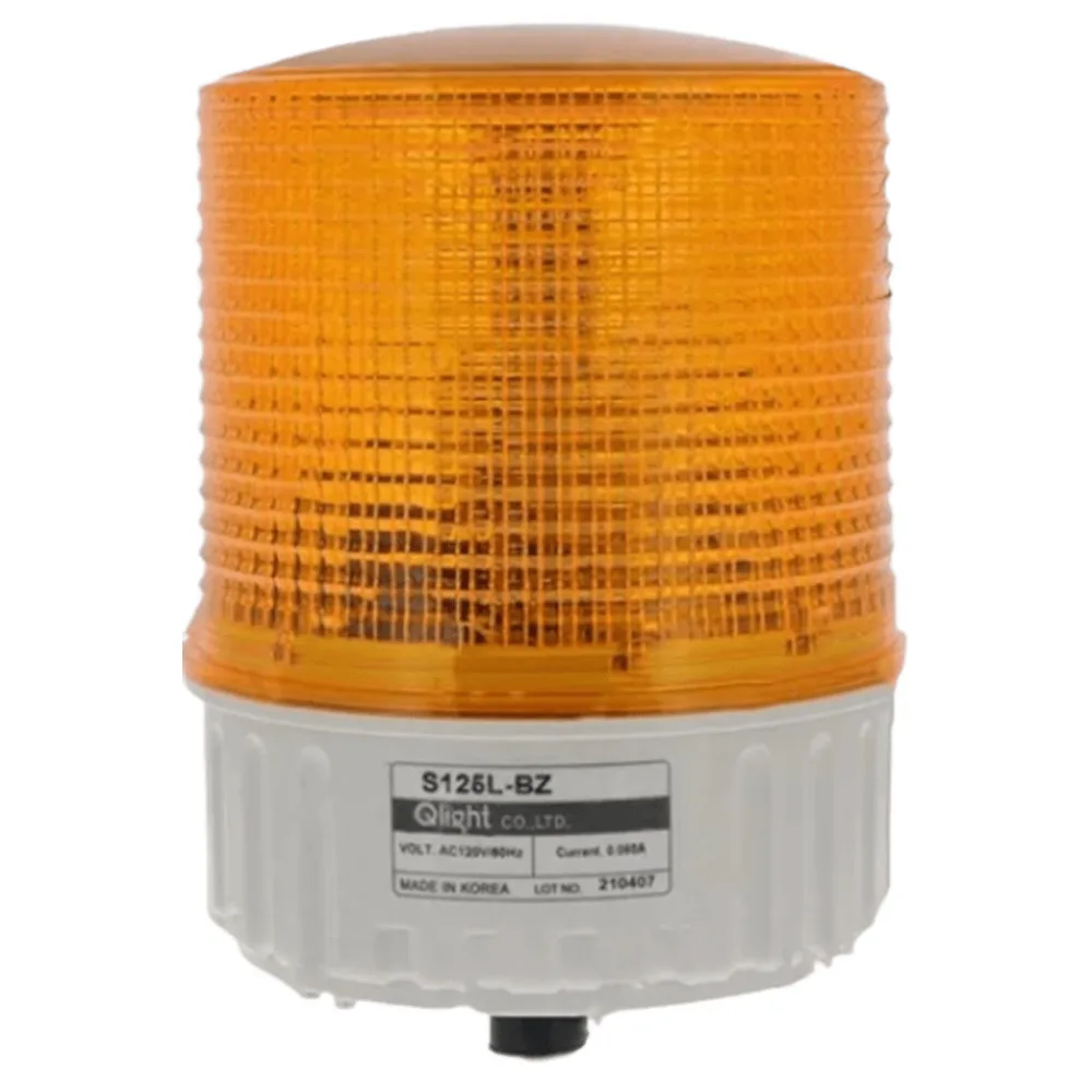 Luz estroboscópica LED Ámbar, 110 VCA de Montaje en Panel / Selección de Función Steady/Flashing con Buzzer de 90 dB integrado