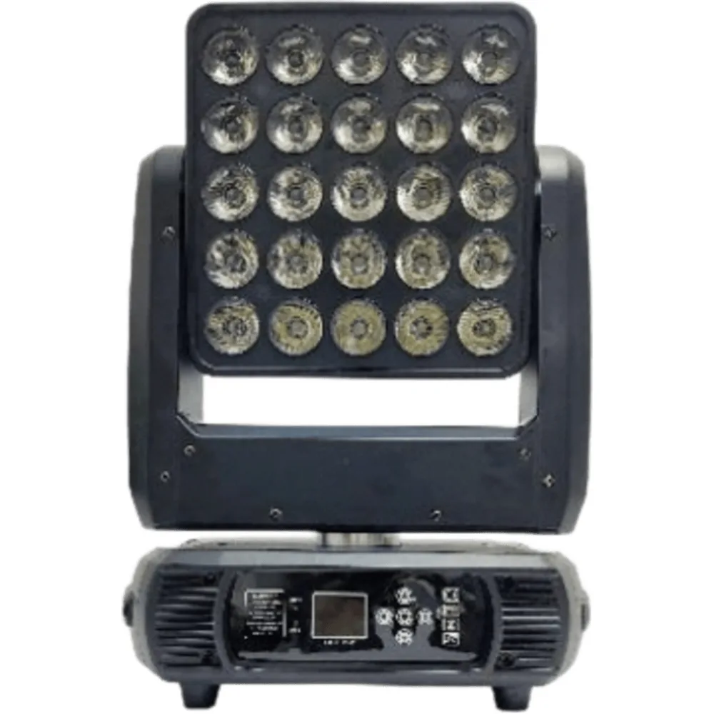 Luz Móvil LED / 25 LEDs 4-en-1 12W / DMX 20/116 Canales / Ángulo de Haz 8° / Control DMX Automático / Voz / Maestro-Esclavo / Alimentación AC100-240V 450W / IP1214KG