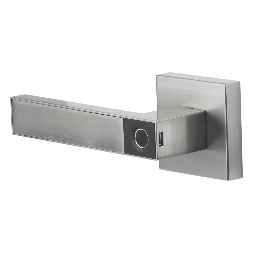 Manija Castelli Biométrica/ Niquel Satinado / 30 usuarios / Para Puerta Izq o Derecha de 60-70mm