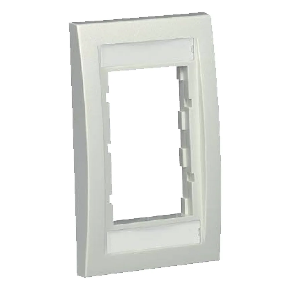 Marco de Placa Frontal Ejecutiva, Para Dos Insertos de 1/2 o Tres Insertos de 1/3, Color Blanco Mate