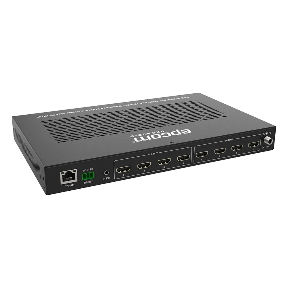 Matriz HDMI 4×4 | Video Wall | Seamless Switch | 10 Modos de Visualización |  4K@60Hz 4:4:4 | HDMI 2.0b y HDCP 2.2 | Control vía Web, IR, RS-232 y TCP/IP – vista 2
