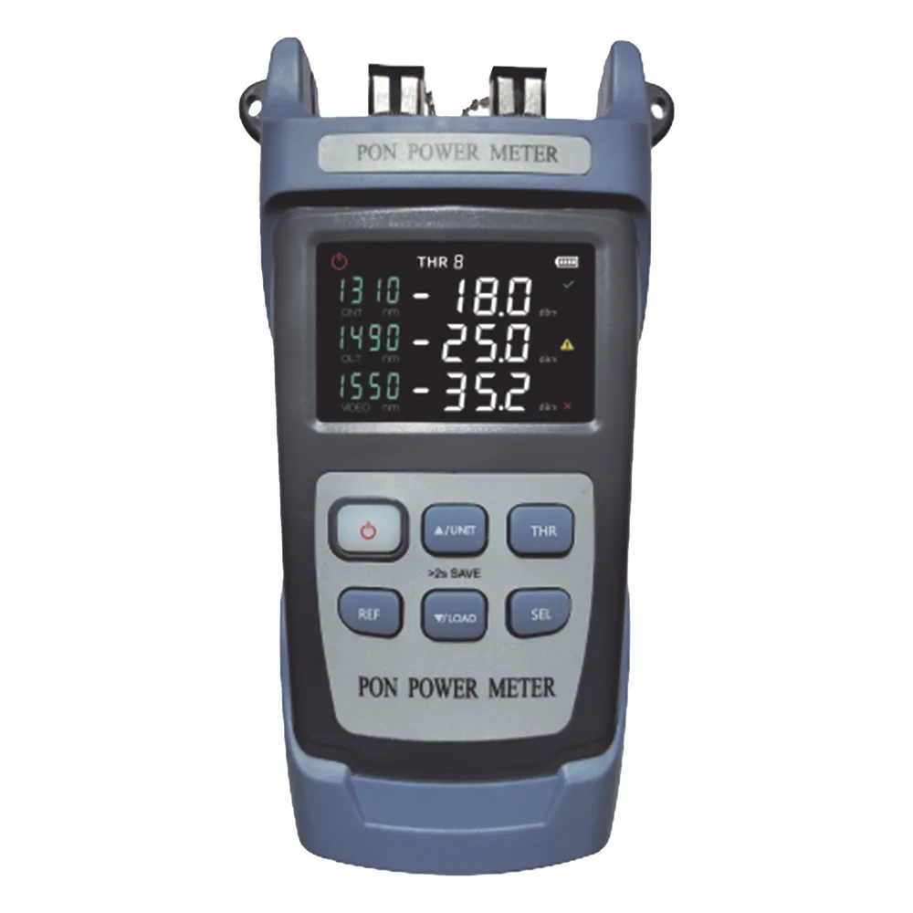 Medidor de Potencia Óptica (OPM) para Fibra Óptica en Redes FTTx / Soporta 3 Longitudes de Onda: 1310nm, 1490nm y 1550nm / Rango de Medición de -40 a 25dBm