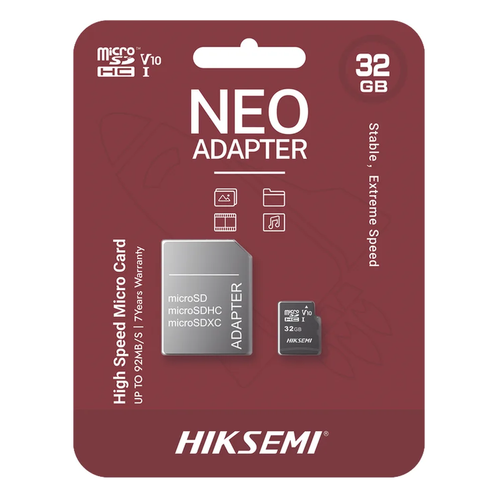 Memoria microSD con Adaptador / 32 GB / Clase 10 / NAND TLC / 92 MB/s Lectura / Multipropósito