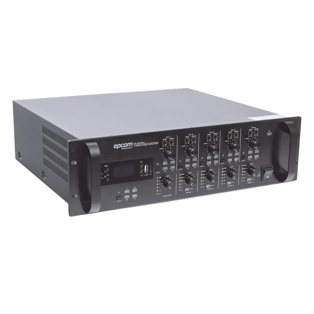 Mezclador Amplificador de Audio - 4 zonas de 240W RMS Hasta 960W | 4 Canales | 5 Entradas | MP3 Tuner USB/SD | 1 Entrada de Micrófono – vista 2