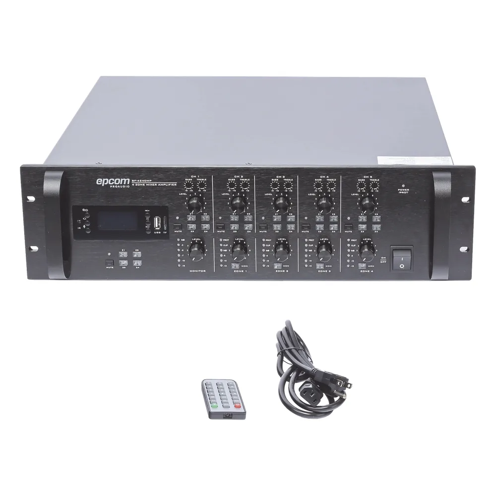 Mezclador Amplificador de Audio - 4 zonas de 240W RMS Hasta 960W | 4 Canales | 5 Entradas | MP3 Tuner USB/SD | 1 Entrada de Micrófono – vista 5