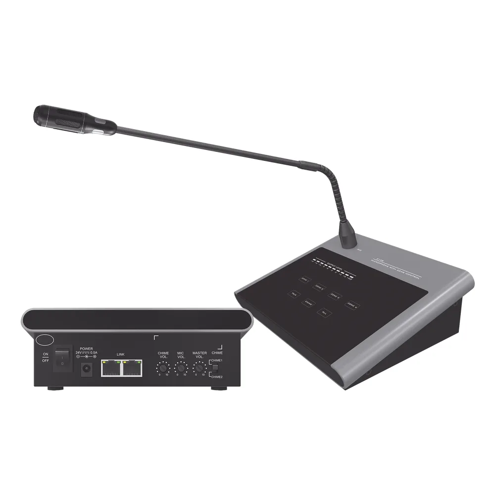 Microfono Remoto de 4 Zonas Para Sistema de Voceo | Compatible Con Amplificadores SF4240UC y SF2240UC
