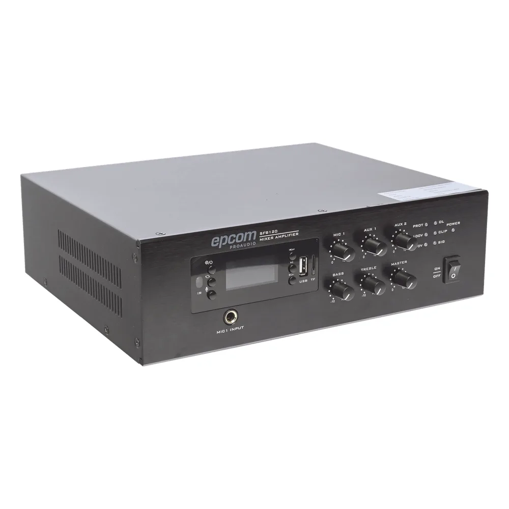 Mini Amplificador de Audio Mezclador | 120W RMS | Sistema 70/100V | MP3 | Tuner | Bluetooth | Musica ambiental y Voceo – vista 2