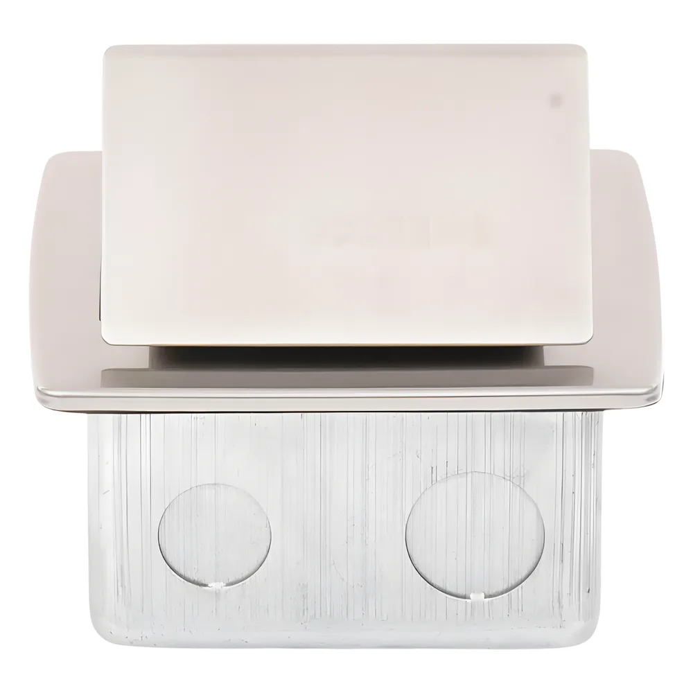 Mini Caja de Piso Rectangular en Acero Inoxidable con 2 Contactos Eléctricos (11000-21201) – vista 4