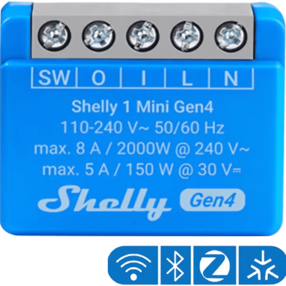 Mini Interruptor inteligente con Wi-Fi 2.4 / contacto seco /1 canal 8A, 110 - 240V / compatible con asistentes de voz