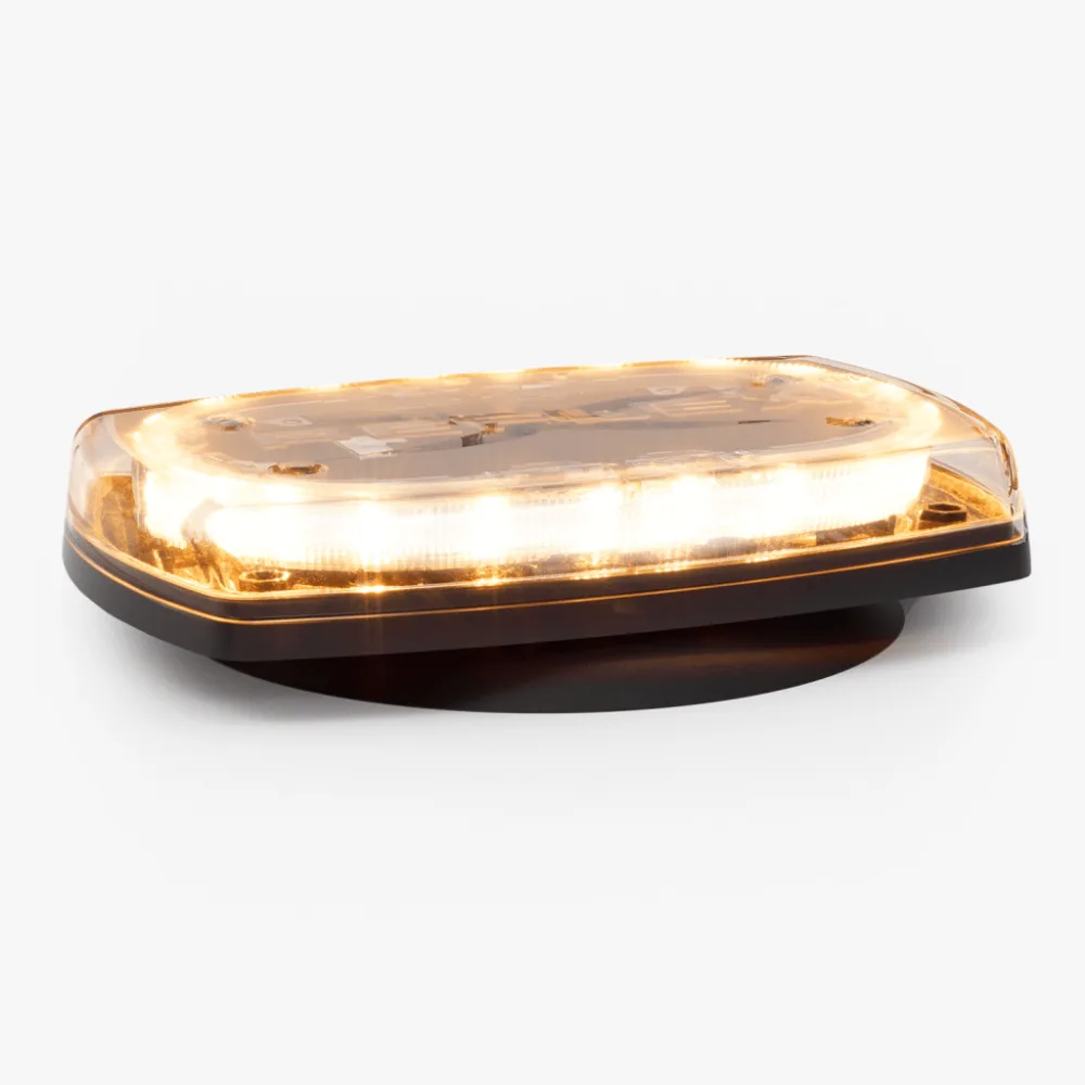 Mini torreta de 48 LED 10 Pulgadas, Ambar/Claro, Lente Transparente, Montaje Con Iman Y Conexion Para Encendedor De Vehiculo – vista 2