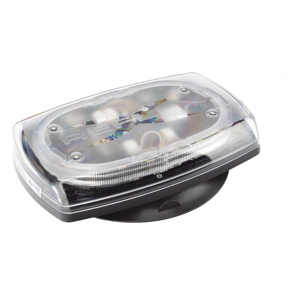 Mini torreta de 48 LED 10 Pulgadas, Ambar/Claro, Lente Transparente, Montaje Con Iman Y Conexion Para Encendedor De Vehiculo – vista 6