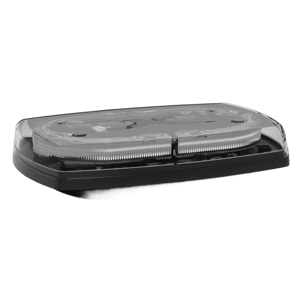 Mini torreta de 48 LED 10 Pulgadas, Ambar/Claro, Lente Transparente, Montaje Con Iman Y Conexion Para Encendedor De Vehiculo