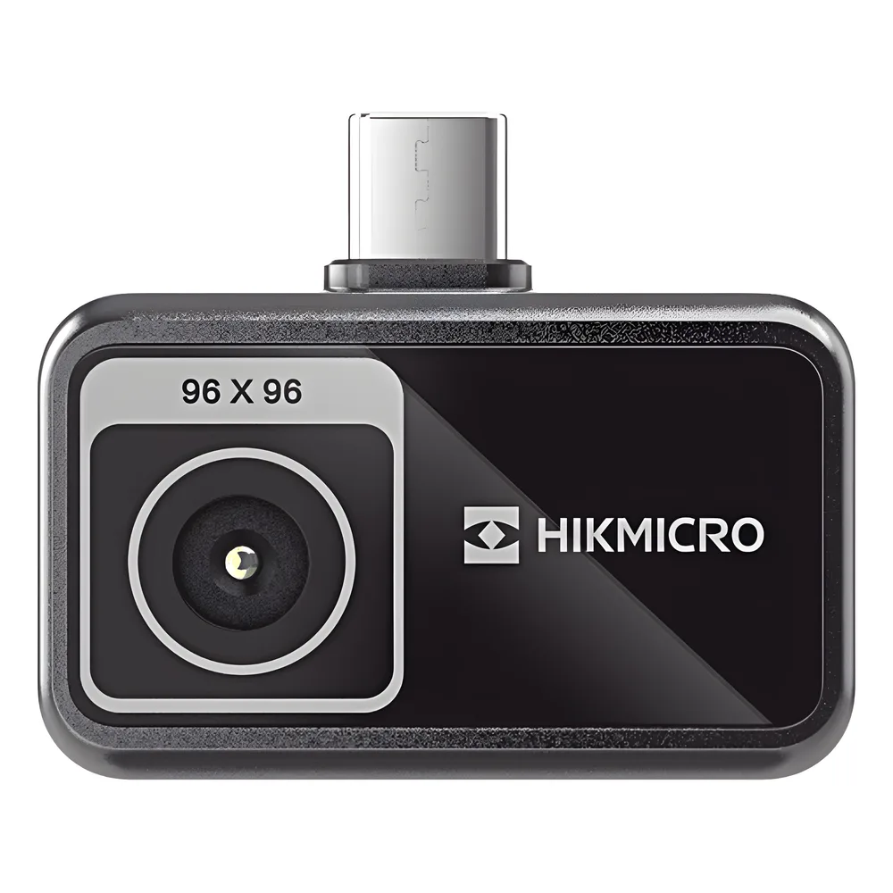 MiniE - Cámara Termográfica para Smartphone / Resolución IR 96 x 96 (9,216 píxeles) / SuperIR / Rango de -20°C a 400°C / Precisión ±2°C o ±2% / Compatible iOS y Android / Paleta Personalizable