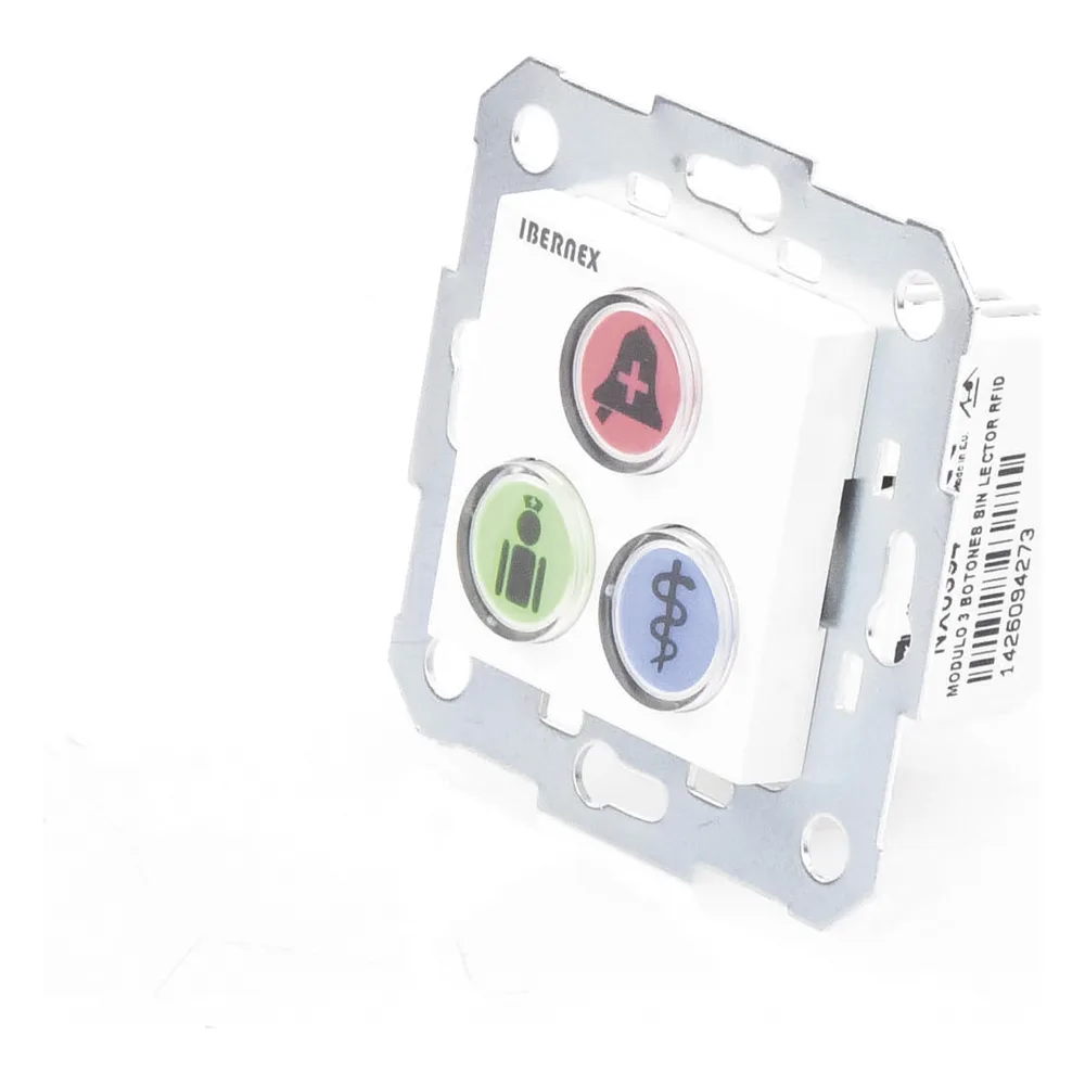 Modulo de 3 Botones iluminados para habitación de Hospital / Alarma / Cancelar y Código Azul / BUS RS485 / Compatible con NX0019/B, NX1021 Y NX0015 – vista 5