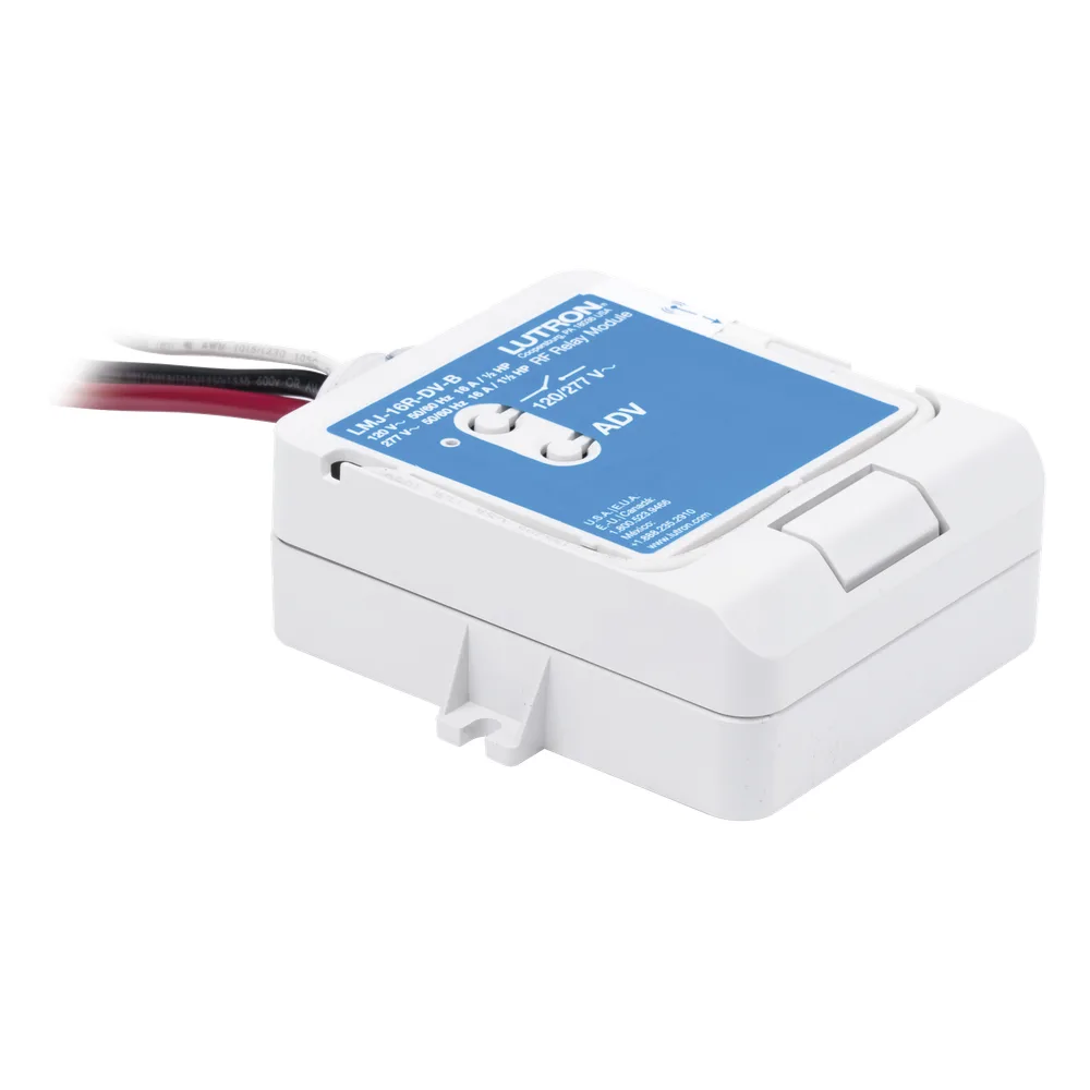 Módulo de relé de radiofrecuencia con tecnología Softswitch, conmuta hasta 16 A de propósito general, 120/277 V, apto para plenum, compatible con RA2 Select, RadioRA 2 y HomeWorks – vista 2