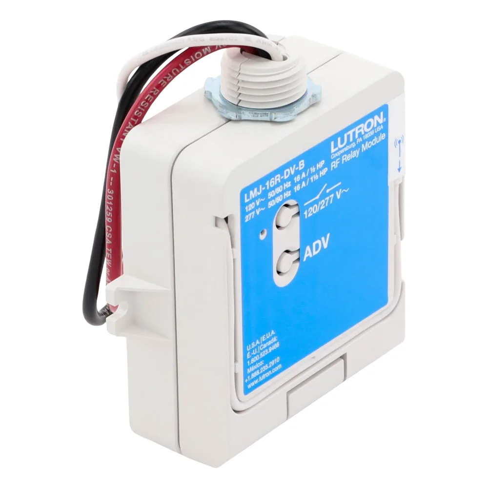 Módulo de relé de radiofrecuencia con tecnología Softswitch, conmuta hasta 16 A de propósito general, 120/277 V, apto para plenum, compatible con RA2 Select, RadioRA 2 y HomeWorks – vista 5