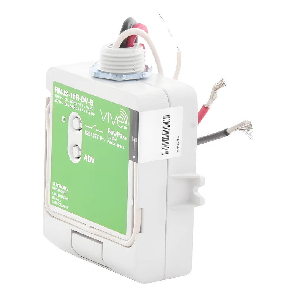 Módulo de relevador inalámbrico PowPak con Softswitch para cargas de iluminación de propósito general, 16 A, 120/277 V, Clear Connect RF, compatible con hub Vive – vista 2