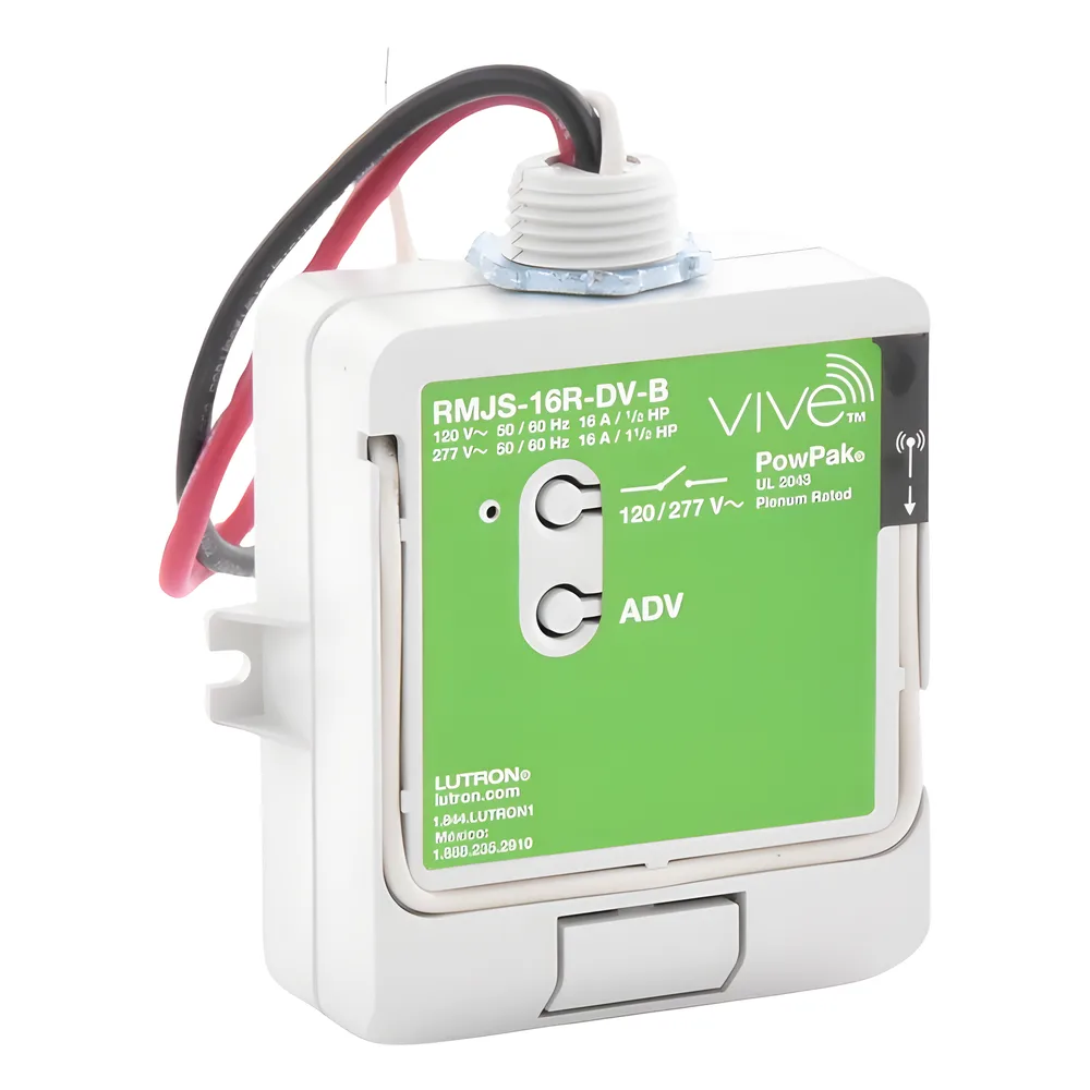 Módulo de relevador inalámbrico PowPak con Softswitch para cargas de iluminación de propósito general, 16 A, 120/277 V, Clear Connect RF, compatible con hub Vive – vista 3