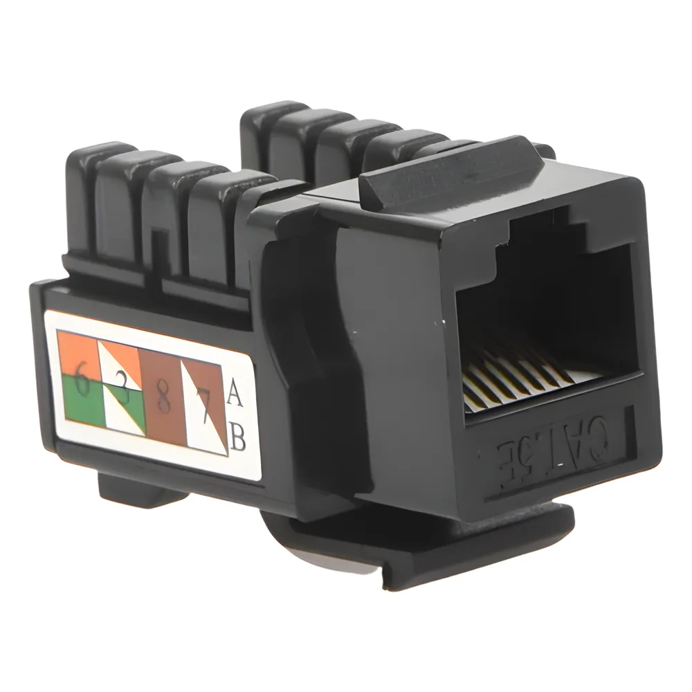 Módulo Jack Keystone Cat5e con Terminación 110 (Punchdown) para Faceplate - Color Negro – vista 2